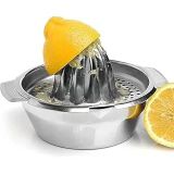 MallArt® Paslanmaz Çelik Limon Sıkacağı Manuel Narenciye Sıkacağı Portakal Narenciye Presi Süzgeçli Meyve Sıkacağı Çelik El Tipi Limonluk