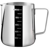 MallArt® Paslanmaz Çelik Sütlük - Barista Süt Isıtıcı & Köpürtücü | Latte Art Pitcher | Küçük & Büyük Boy Seçenekli, Ocak Üstü Çelik Süt Potu (550 ml)