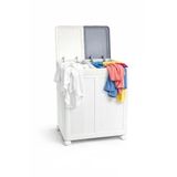 Mallart® Premium Katlanabilir Tekerlekli Çamaşır Sepeti - 100 Litre Çift Bölmeli Çok Amaçlı Düzenleyici, Kapaklı Ve Kirli Ayrıştırma Öz