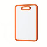 MallArt® Şeffaf Cam Kesme Tahtası Lüks (38x28 cm) ∣ Kaymaz Silikon Kenarlı ∣ Bulaşık Makinesinde Yıkanabilir Çok Amaçlı Servis Tepsisi ve Sıcak Yüzey Koruyucu (Turuncu)
