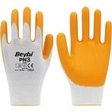 Maller Business Beybi PN3 Nitril Sarı Iş Eldiveni No:10 Polyester Malzeme ile Dayanıklı Kullanım Amacı