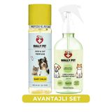 MALLY PET PROFESSIONEL PET CARE Kediler ve Köpekler İçin Koku Giderici Parfüm Seti (Bebek Şampuanı ve Tropikal)