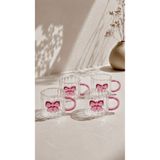Maloria Boncuk Kulplu Lüks Fiyonk Kristal Şeffaf Bardak Seti | 4 Adet - 120ml