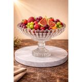 Maloria Brasillia Lüks Mega Kristal Cam Sunumluk, Meyvelik, Dekoratif Süs | Ağır, Şık Cam - 33cm