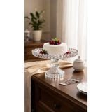 Maloria Brasillia Mega Kristal Ayaklı Cam Kurabiyelik - Pasta Servis, Sunum Tabağı 33cm
