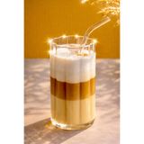 Maloria Çiçek Model Borosilikat Cam Kahve, Meşrubat Bardağı | Tekli - 360ml PİPETLİ