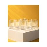 Maloria Çizgili İnce Kristal Borosilikat Su Bardağı Takımı | 6'lı - 300ml