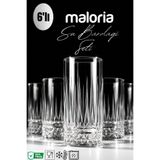 Maloria Elysia Desen İthal Kristal Meşrubat Bardağı | 6'lı - 250cc