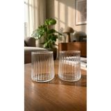 Maloria İnce Kristal Çizgili Borosilikat Cam Bardak Seti | 6'lı - 300ml
