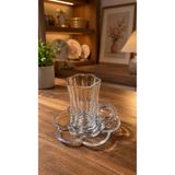 Maloria Lotus Kristal Monica İthal Lüks Çiçek Cam Çay Seti | 12 Parça - 85ml Küçük Hacim