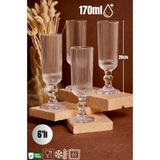 Maloria Lümen Çizgili Ayaklı Bardak Seti | 170ml – 4'lü