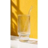 Maloria Origami Ağır Kalın Cam Bardak Kahve, Meşrubat Ve Sunum Bardağı | 500ml - DÖRTLÜ (PİPETLİ)