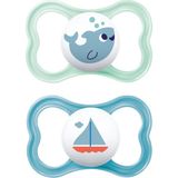 Mam Air Emzik 6–16 Ay – 2’li Paket (Erkek Bebek, Hassas Ciltler Için, Bpa’sız) - 6 - 16 Ay - Mavi