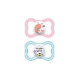 Mam Air Matte Emzik 6–16 Ay – 2’li Paket (Kız Bebek, Hassas Ciltler Için, Bpa’sız) - 6 - 16 Ay - Pembe