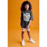 Mama And Miel Kız Çocuk Bisiklet Yaka Tshirt Biker Tayt Alt Üst Takım - Çok Renkli - 2 - 3 Yaş