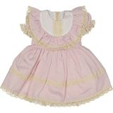 Mama and Miel Kız Çocuk Brodeli Güpürlü Vintage Doğum Günü Elbise - Pembe - 2 Yaş