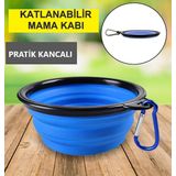 Mama Kabı Kedi Köpek Evcil Hayvan Su Kabı Katlanabilir Kap Pratik Seyahat Boy Taşınabilir