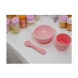 Mama Kasesi Kapaklı Kaşık ve Bardak Seti Pembe