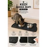 Mama Matı Havuzlu Yıkanabilir Kaymaz Evcil Hayvan Beslenme Matı Kedi Köpek Paspası 56X37