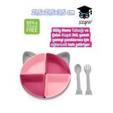 Mama Tabağı 4 Bölmeli 21,5X21,5X3,5 cm Bpa Içermez Sağlığa Zararlı Madde Içermez