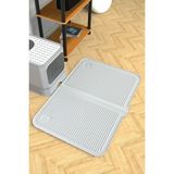 Mama ve Kum Matı Havuzlu Yıkanabilir Kedi Tuvaleti Önü Kedi Kumu Paspası Büyük Boy 40X60, Gri - 0,5 x 9 cm