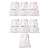 Mama Yoyo Baby&Kids 7'Lİ temiz Kıyafet Kesesi Bez Torba, Oyuncak Kesesi, Kreş Kesesi, Kıyafet Kesesi günlere özel 30*35