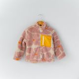 Mama Yoyo Suni Kürklü Kız Çocuk Montu Çiçek Desen - Renkli - 3 - 4 Yaş