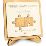 MAMAGIFTREE 3 Yıl Dönümü için Benzersiz Hediye, O, Erkek Arkadaş, Kız Arkadaş, Koca, Karı - Love You to Pieces Sign - Romantik 3. Yıl Dönümü Üç Yıl Aşağı Çiftler Hediyeleri