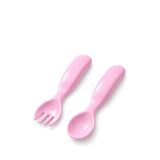 Mamajoo 6 Ay+ Eğitici Ergonomik Bebek 2'li Mama Kaşık Çatal Seti - Pembe