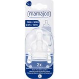 Mamajoo Cam Biberon Emziği L/no.3 12 Ay+ & Saklama Kutusu - 2351-Damaklı Yavaş Akış - 0 - 1 Yaş