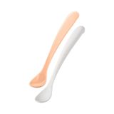 Mamajoo Ergonomik Beslenme Kaşık Seti Powder Blush & Beyaz, 6 Ay+ İkili - Saklama Kabı