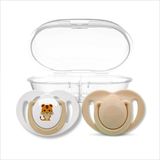 Mamajoo Ortodontik Emzik, Ekru Kaplan, 6+ Ay, Saklama & Sterilizasyon Kutulu, İkili