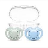 Mamajoo Ortodontik Silikon Emzik 2'li Powder Green&blue 0+ Ay (Sterilizasyon/saklama Kutulu) - Standart - Renkli