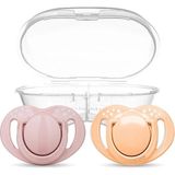 Mamajoo Ortodontik Silikon Emzik 2'li Powder Pink&Blush 6+ Ay (Sterilizayon/Saklama Kutulu)