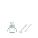 Mamajoo Powder Green Kulplu 6+ Ay Alıştırma Bardağı 160 Ml Ve İkili Beslenme Kaşığı - Yeşil