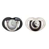 Mamajoo Sterilizasyon & Saklama Kutulu Pearl & Black Desenli İkili Ortodontik Emzik Gece & Gündüz /