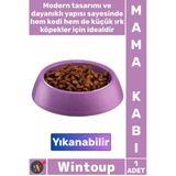 #Mamakabı Sağlam Dayanıklı Plastik Yıkanabilir Kedi Köpek Evcil Hayvan Kabı Büyük Yuvarlak Mama Kabı
