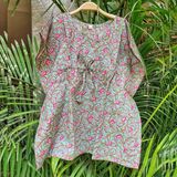 Mamaped Turkındıa Su Yeşili & Magenta Kaftan Elbise Pareo (1-3 Yaş)- Kız Çocuk - 1 - 3 Yaş