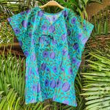 Mamaped Turkındıa Turkuaz / Mavi Kaftan Elbise Pareo (3-6 Yaş)- Kız Çocuk - 3 - 6 Yaş - Turkuaz - Mavi