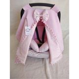 Mamaraduga Puset Örtüsü+Puset Minderi+Puset Çarşafı 3'lü Set Puantiyeli Pembe