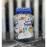 Mamasen Ayıcıklı Cam Kavanoz Orta Boy 1500 cc - Beyaz - 1 Adet - 1,5 lt
