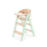 Mamatoyz All-ın-one Mint Rengi Foldable Highchair Mint Rengi Ahşap Katlanır Portatif Mama Sandalyesi