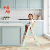 Mamatoyz Foldable Mychair Only Chair - Doğal Ahşap - Portatif Mama Sandalyesi Sadece Sandalyesi - Mint Rengi - Mint Yeşili