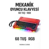 MAMBASNAKE 68 Tuş Red Switch RGB Mekanik Oyuncu Klavyesi – Hot Sbhghhhwapple, Renkli Aydınlatma Gaming Keyboard