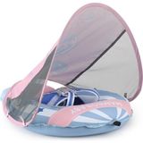 Mambobaby Hot Air Balloon Yüzme Simidi - Mavi, Emniyetli, Gölgelikli ve Ayak Destekli - 1+ Yaş - Renkli