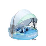 Mambobaby Planet Emniyetli Gölgelikli Ve Ayak Destekli Bebek Yüzme Simidi - Mavi