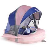 Mambobaby Yüzme Simidi - Pembe Vatoz, Emniyetli, Gölgelikli ve Ayak Destekli