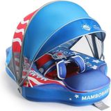 Mambobaby Yüzme Simidi - Usa Flag, Emniyetli, Gölgelikli ve Ayak Destekli - 1+ Yaş - Renkli