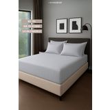 MamCrazy Satin Stripe %100 Pamuk Saten Tek Kişilik Çizgili Lastikli Çarşaf Seti Yastıklı 120x200+30