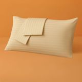 Mamcrazy%100 Pamuk Saten Yastık Kılıfı 2'li – Çizgili (50X70 CM) (Bej)